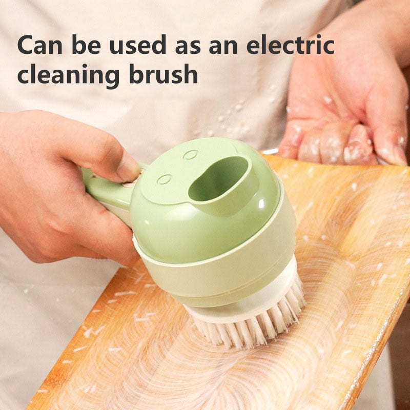 Multifunctional Handheld Electric Vegetable Slicer 4 In 1 Fruit Carrot Potato Chopper Cutting Machine USB Charging Potato Masher Wireless Kitchen Slicers DailyAlertDeals   