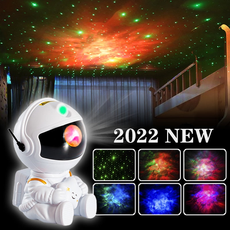 2022 NEW Astronaut Projector Starry Sky Galaxy Stars Projector Night Light LED Lamp for Bedroom Room Decor Decorative Nightlights astronaut galaxy projector DailyAlertDeals   