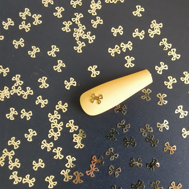 100Pcs/Lot Gold Metal Nail Decals Ultra-thin Flakes Nail Bling Rhinestone Cute 3D Nail Art Decorations Charm Nail Art Rivets 0 DailyAlertDeals 619  
