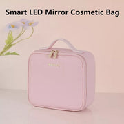 2022 Smart LED Cosmetic Case with Mirror Cosmetic Bag Large Capacity Fashion Portable Storage Bag Travel Makeup Bags for Women Cosmetic & Toiletry Makeup Bags with Mirror DailyAlertDeals LED Pink  