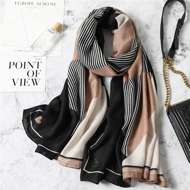 2022 New Design Brand Women Scarf Fashion Print Cotton Spring Winter Warm Scarves Hijabs Lady Pashmina Foulard Bandana Plaid 0 DailyAlertDeals m61-1 180x90cm 