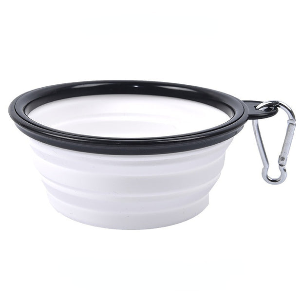 1000ml Large Collapsible Dog Pet Folding Silicone Bowl Outdoor Travel Portable Puppy Food Container Feeder Dish Bowl Pet Bowls, Feeders & Waterers DailyAlertDeals White 350ml 