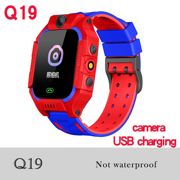 Q12 Children Smart Watch SOS Phone Watch Smartwatch Kids With Sim Card Photo Waterproof IP67 A28 Q19 Gift For IOS Android Z5S W5 0 DailyAlertDeals Q19 Red English version 