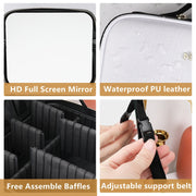 Smart LED Cosmetic Case with Mirror Cosmetic Bag Large Capacity Fashion Portable Storage Bag Travel Makeup Bags for Women makeup bag with mirror light DailyAlertDeals   