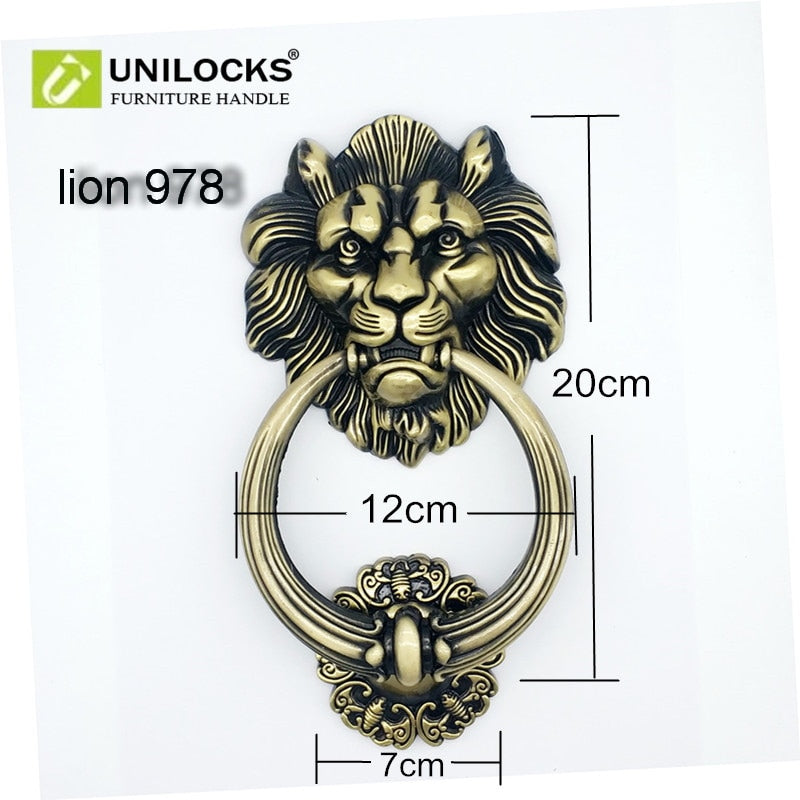20cm Large Antique Lion Door Knocker Lionhead Door knockers Lions Home Decoration Loin Door knocker DailyAlertDeals   