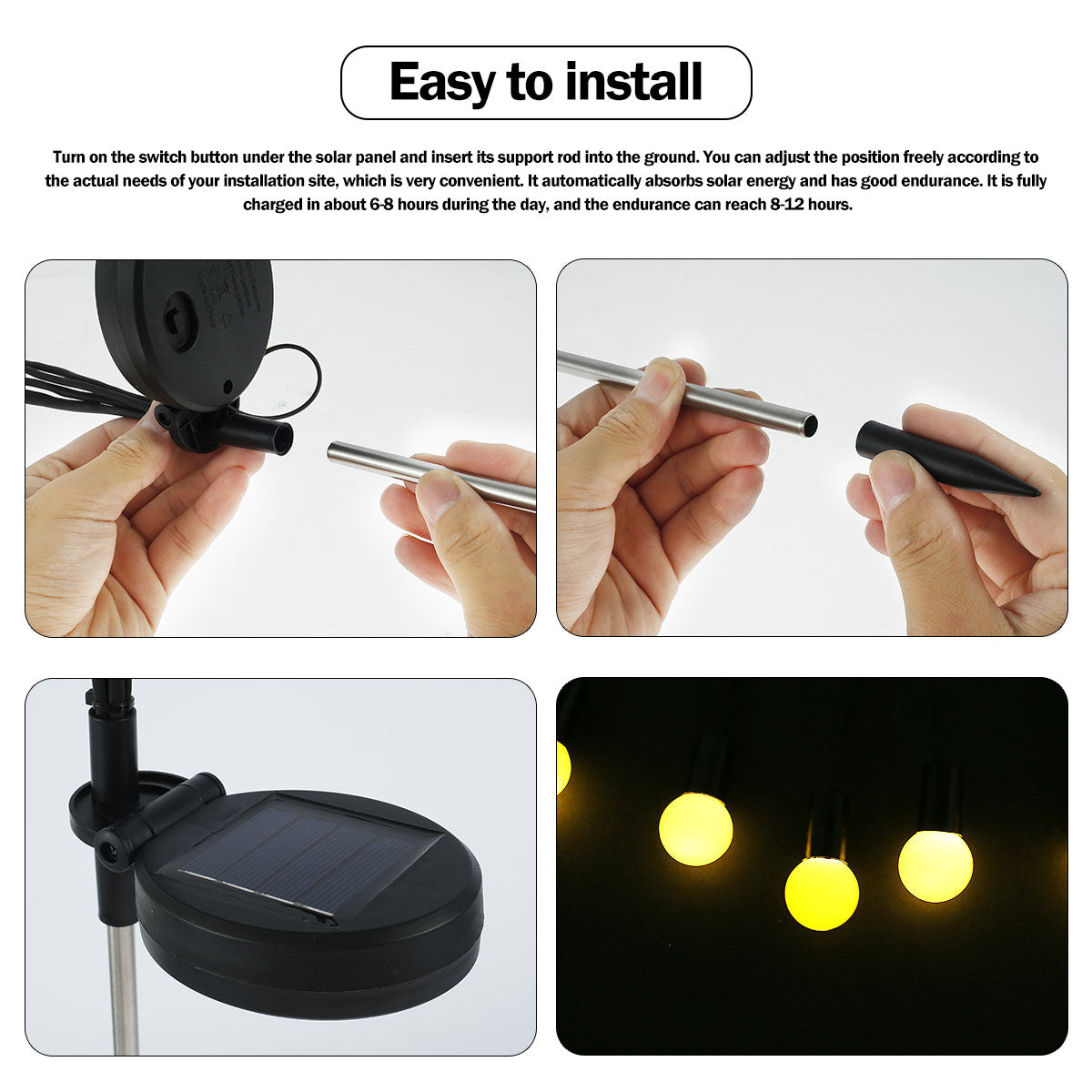 Solar LED Light Outdoor Waterproof Garden Sunlight Powered Landscape Lights Firefly Garden Lights Lawn Garden Decor Solar Light Home & Garden DailyAlertDeals   