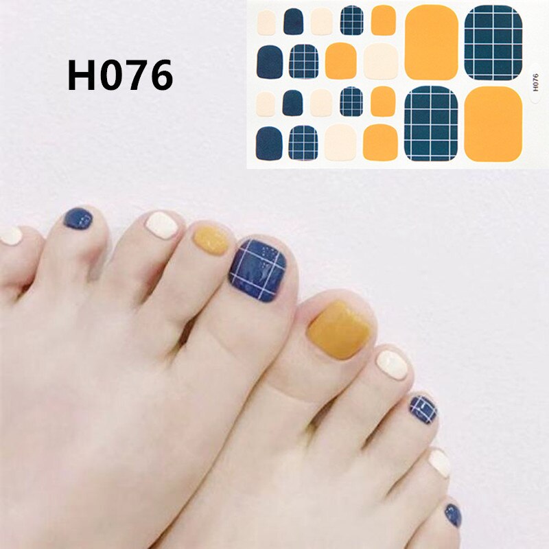 22tips Korea Toe Nail Sticker Wraps Adhesive Decals Toenail Polish Strips DIY Pedicure Foot Decals Manicure Women nail art DailyAlertDeals H076  