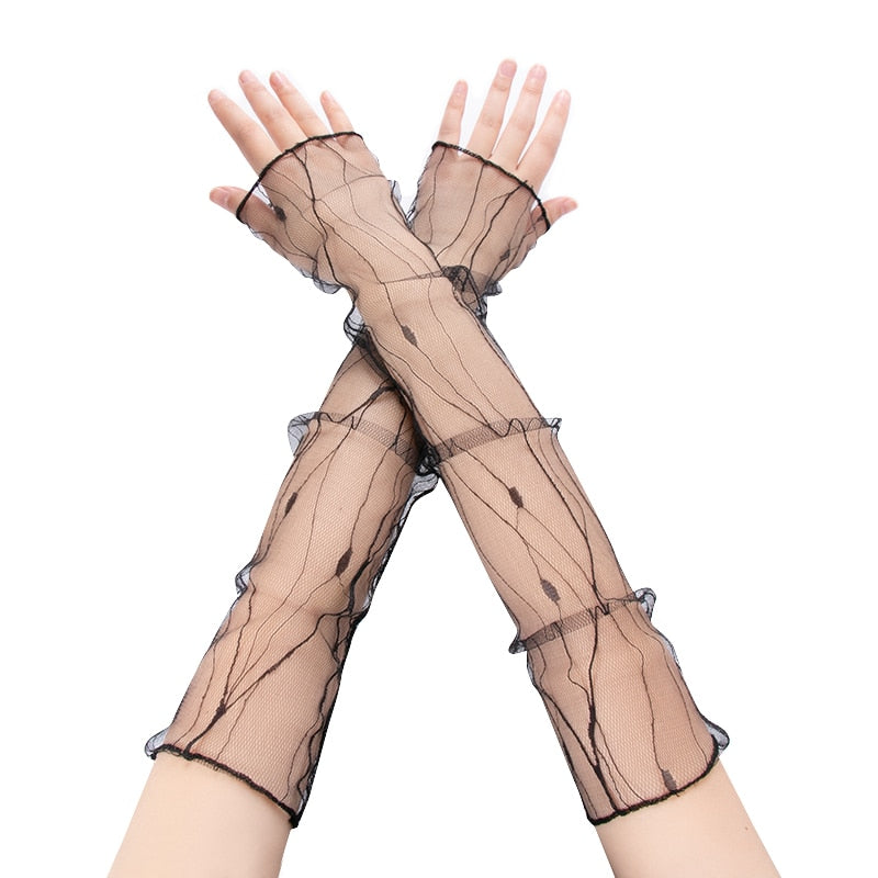 Stylish Long Black Fishnet Gloves Womens Fingerless Gloves Girls Dance Gothic Punk Rock Costume Fancy Gloves Fingerless Gloves DailyAlertDeals style 3 2 One Size 