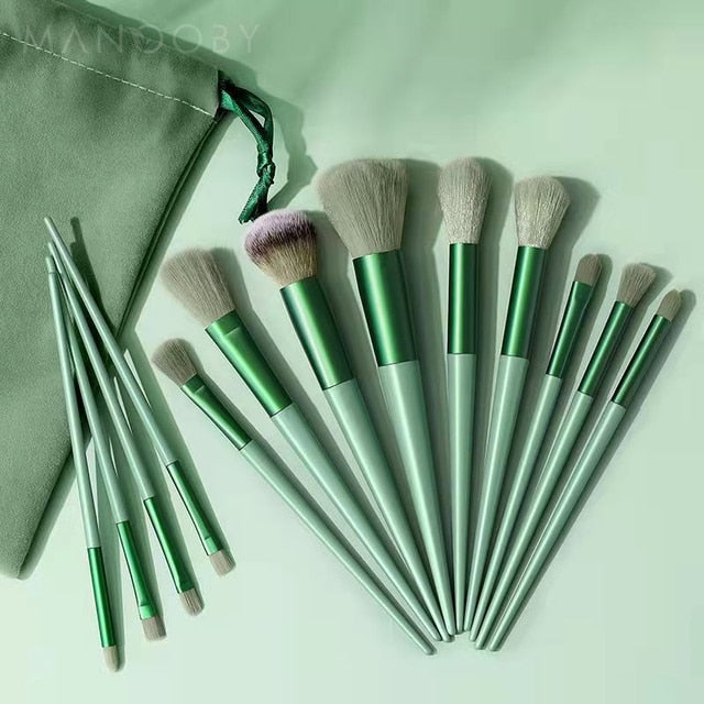 13pcs Soft Makeup Brushes Set Eyeliner Eye Shadow Brush Cosmetic Foundation Blush Powder Blending Beauty Makeup Tool Maquiagem 13 PCS Makeup Brushes Set in bag DailyAlertDeals Purple  