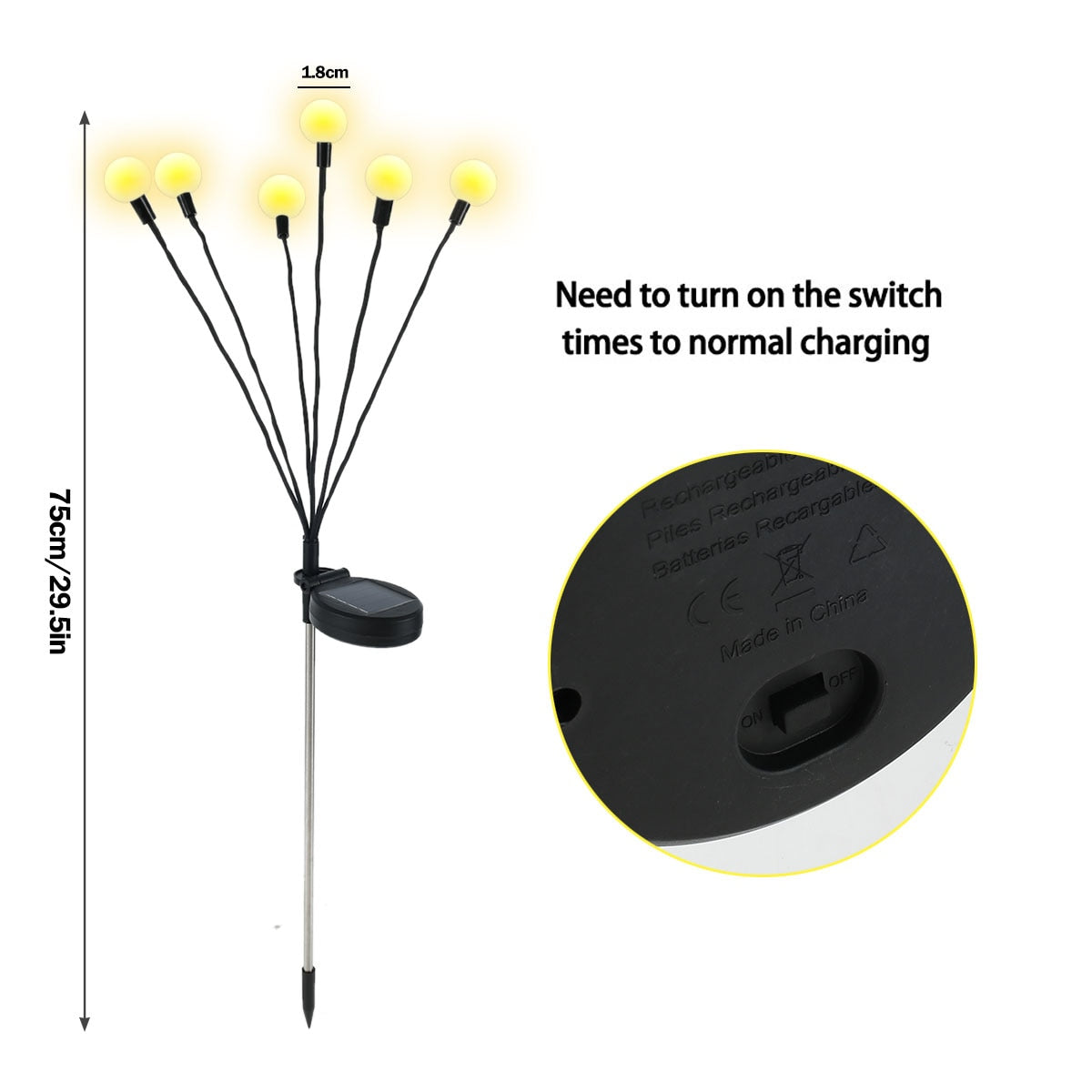 Solar LED Light Outdoor Waterproof Garden Sunlight Powered Landscape Lights Firefly Garden Lights Lawn Garden Decor Solar Light Home & Garden DailyAlertDeals   