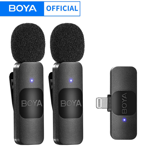 BOYA BY-V Professional Wireless Lavalier Mini Microphone for iPhone iPad Android Live Broadcast Gaming Recording Interview Vlog microphone for recording DailyAlertDeals   