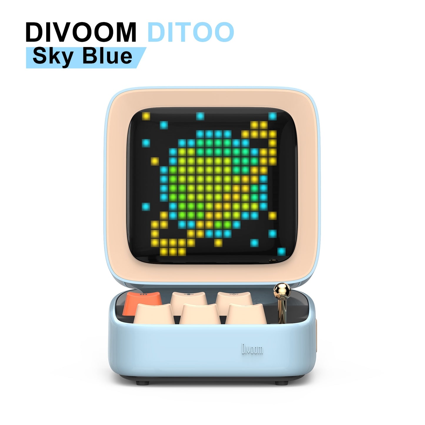 Divoom Ditoo-Pro Retro Pixel Art Bluetooth Portable Speaker Alarm Clock DIY LED Display Board, Cute Gift Home Light Decoration Bluetooth Portable Speaker DailyAlertDeals China Sky blue Speaker
