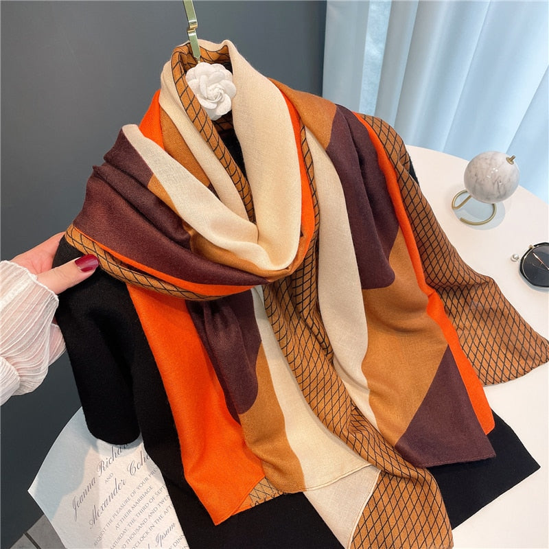 2022 New Design Brand Women Scarf Fashion Print Cotton Spring Winter Warm Scarves Hijabs Lady Pashmina Foulard Bandana Plaid 0 DailyAlertDeals