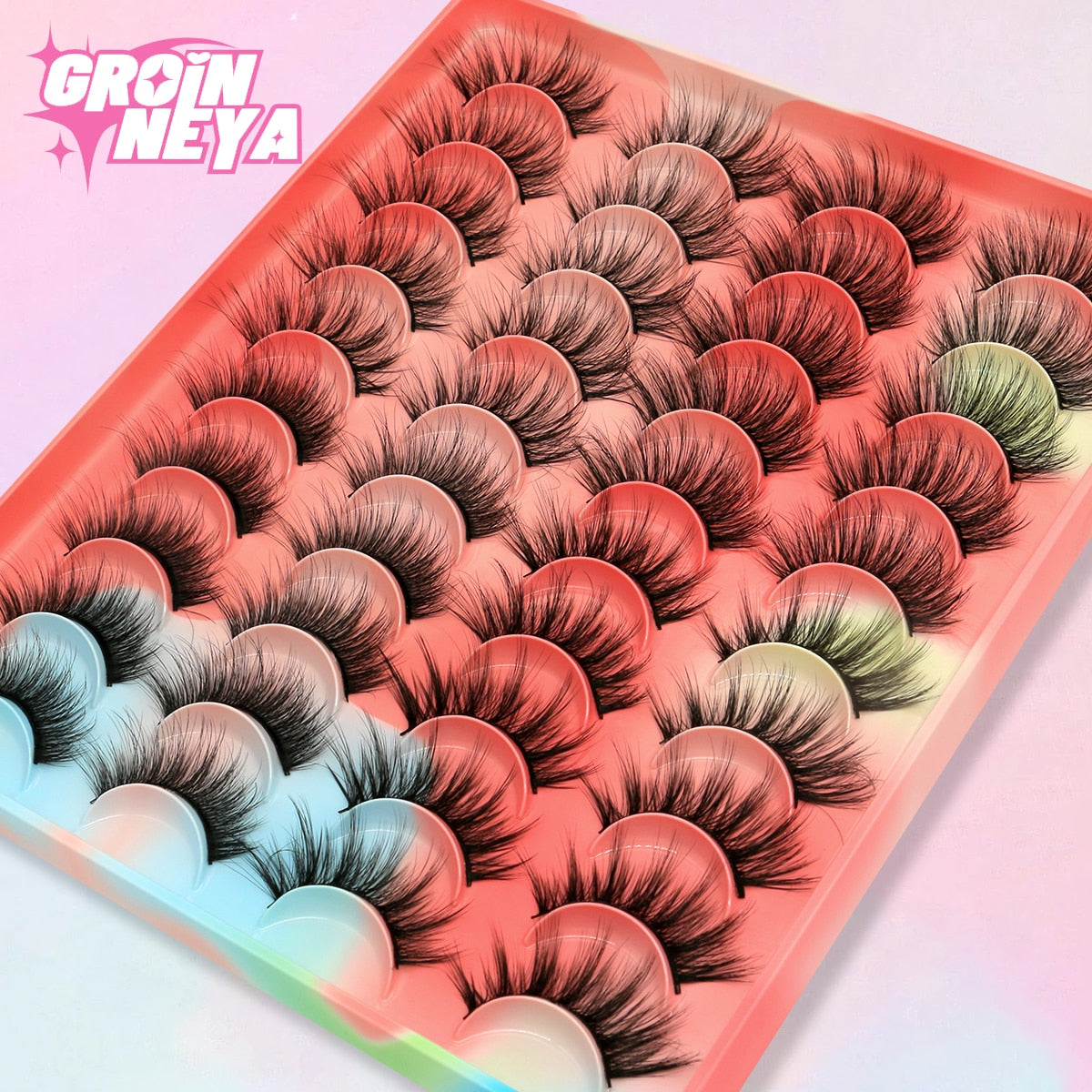 GROINNEYA Eyelashes 3D Mink Lashes Fluffy Soft Wispy Natural Cross Eyelash Extension Reusable Lashes Mink False Eyelashes Makeup 0 DailyAlertDeals   