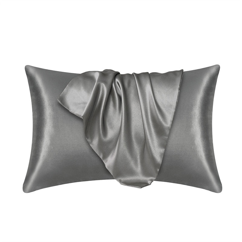 100% Natural Mulberry Silk Pillow Case Real Silk Protect Hair Skin Pillowcase Any Size Customized Bedding Pillow Cases Cover Pillowcases & Shams DailyAlertDeals dark grey 51x66cm 1pc 