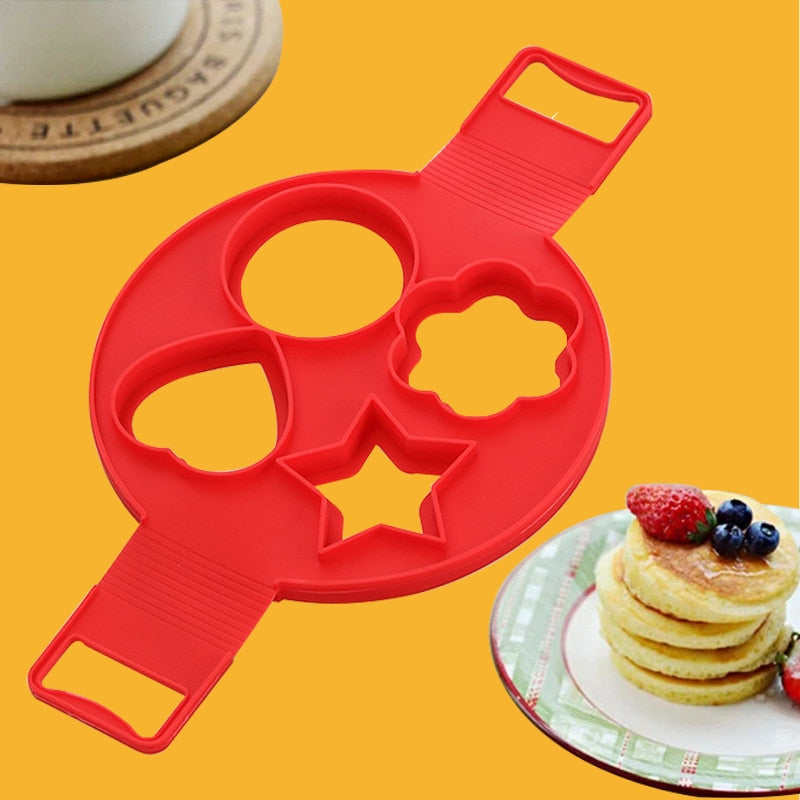 Egg Pancake Ring Nonstick Pancake Maker Mold Silicone Egg Cooker fried egg shaper Omelet Moulds for Kitchen Baking Accessories creative pancake moulds DailyAlertDeals   