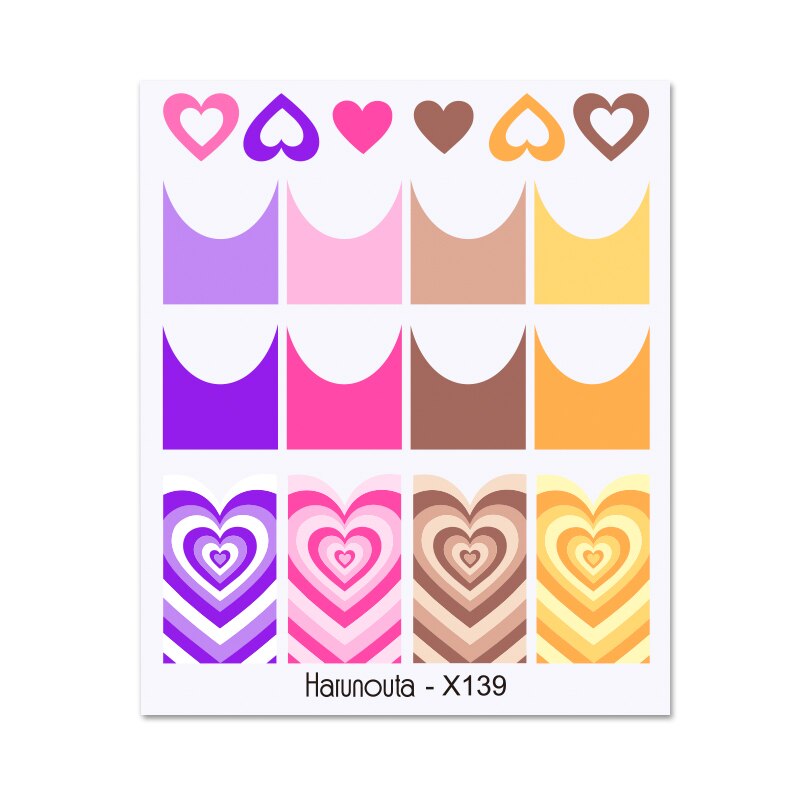 Harunouta Valentine Love Heart Line Dsign Water Nail Stickers Gold Black Leaves Flower Geometrics Slider For Nail Art Decoration Nail Stickers DailyAlertDeals X139  