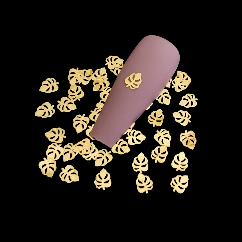 100Pcs/Lot Gold Metal Nail Decals Ultra-thin Flakes Nail Bling Rhinestone Cute 3D Nail Art Decorations Charm Nail Art Rivets 0 DailyAlertDeals 646  