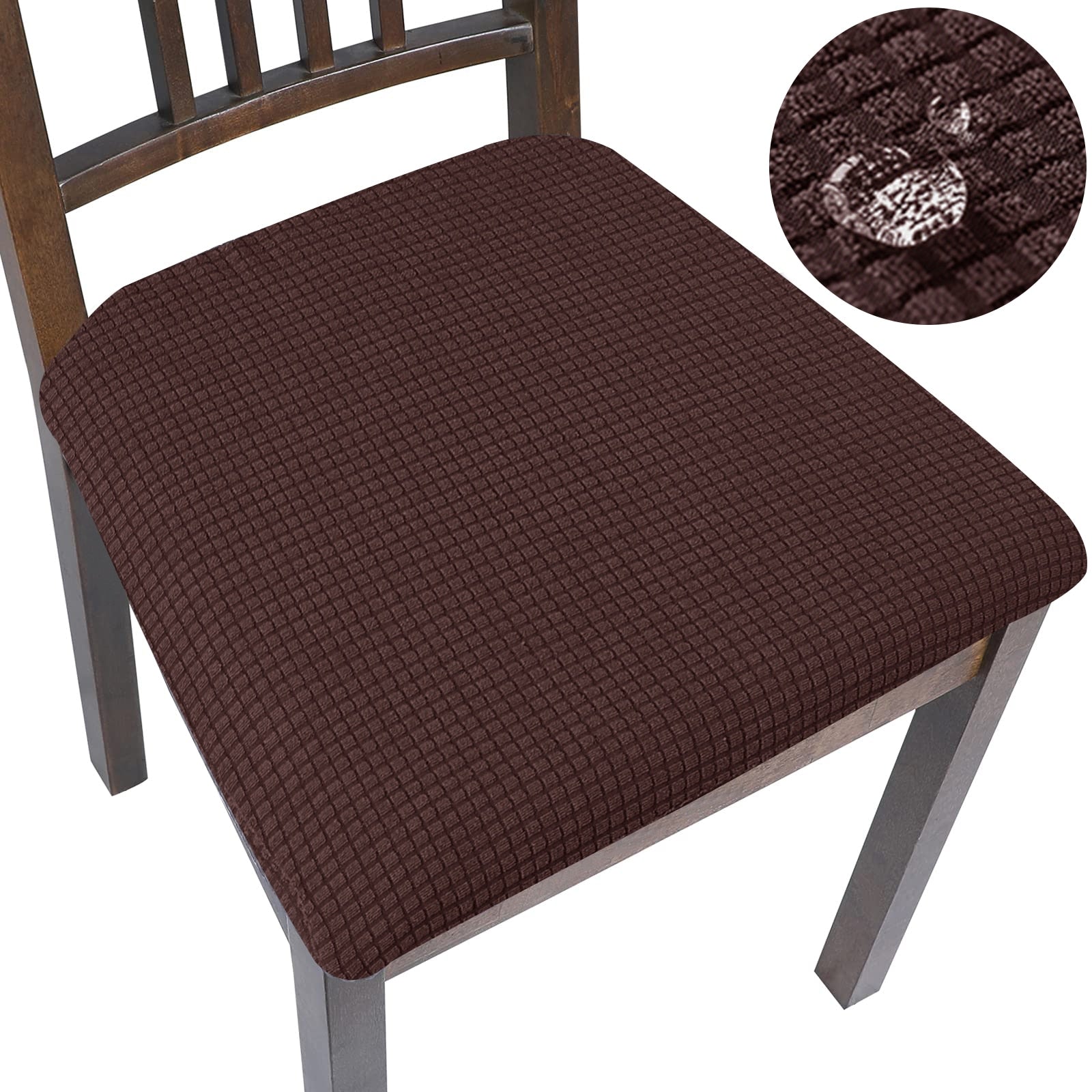 Spandex Jacquard Chair Cushion Cover Dining Room Upholstered Cushion Solid Chair Seat Cover Without Backrest Furniture Protector high chair covers DailyAlertDeals Waterproof-02 1 Piece 