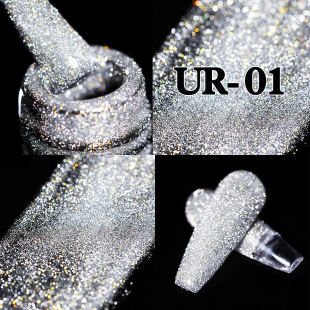 UR SUGAR Sparkling Gel Nail Polish Reflective Glitter Nail Gel Semi Permanent Nail Art Varnish For Manicures Need Base Top Coat 0 DailyAlertDeals Reflective Cat UR-01  