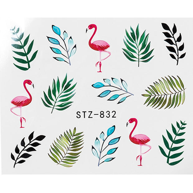 1Pcs Water Nail Decal and Sticker Flower Leaf Tree Green Simple Summer DIY Slider for Manicure Nail Art Watermark Manicure Decor Nail Sticker DailyAlertDeals SF184  