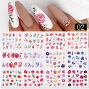 12 Designs Nail Stickers Set Mixed Floral Geometric Nail Art Water Transfer Decals Sliders Flower Leaves Manicures Decoration 0 DailyAlertDeals BN1765-BN1776  