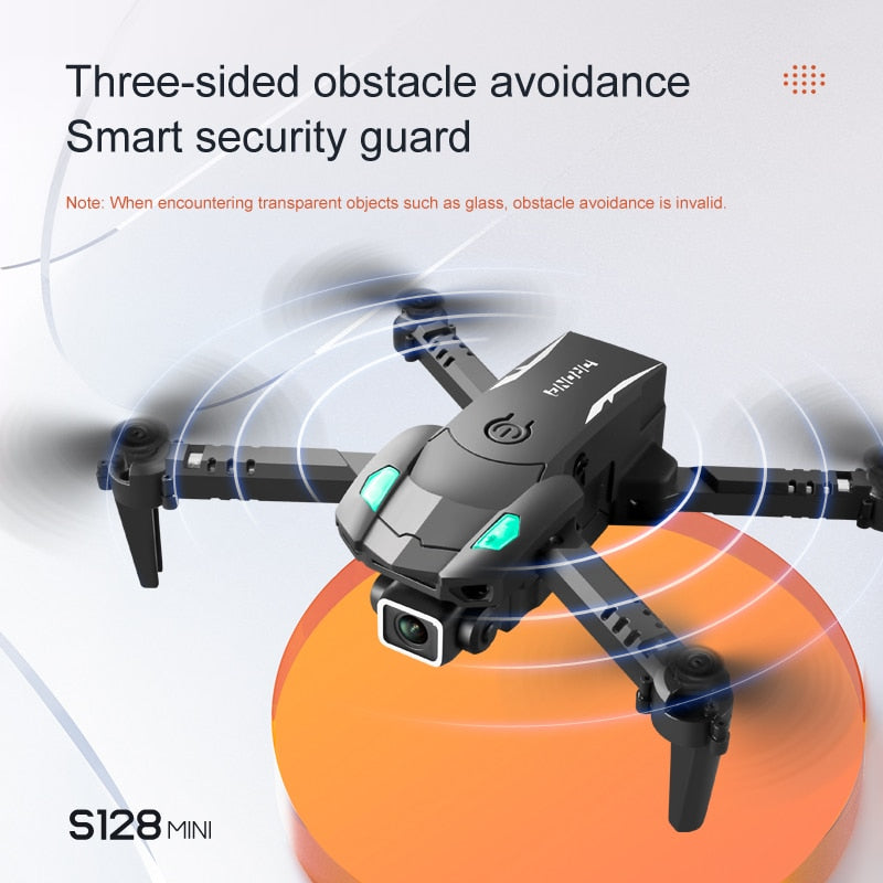 S128 Mini Drone 4K HD Camera Three-sided Obstacle Avoidance Air Pressure Fixed Height Professional Foldable Quadcopter Toys S128 Mini Drone 4K HD Camera DailyAlertDeals   