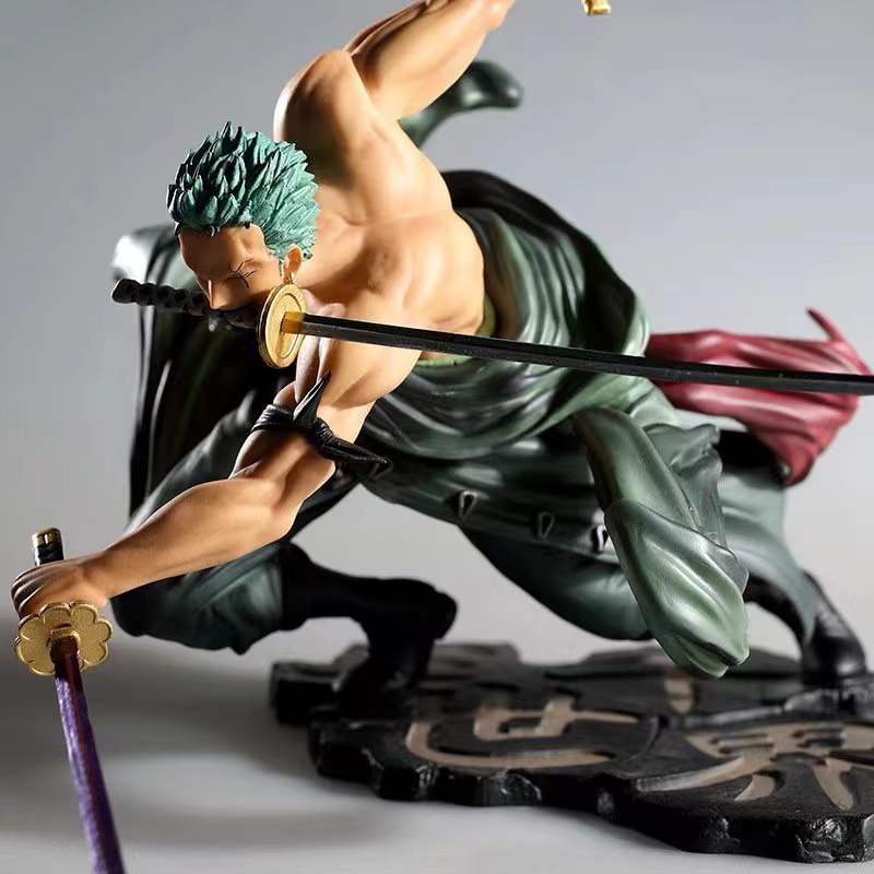 Hot One Piece 10cm Anime Figure GK Roronoa Zoro Three-blade Sa-maximum Manga Anime Statue Action Figure Collection Model Kid Toy Action & Toy Figures DailyAlertDeals   