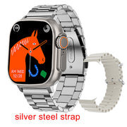 2023 New Smart Watch Body Temperature Ultra Series 8 NFC Smartwatch Wireless Charging Bluetooth Call Men Women Watch for Apple Smart watch DailyAlertDeals silver steel  