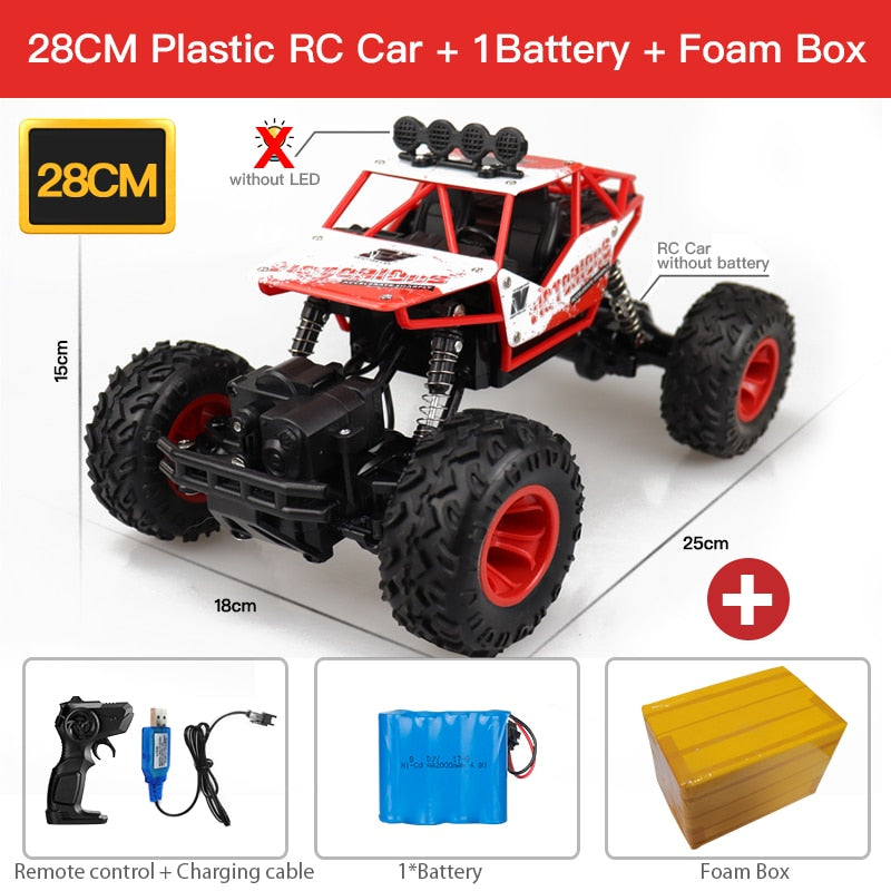 ZWN 1:12 / 1:16 4WD RC Car With Led Lights 2.4G Radio Remote Control Cars Buggy Off-Road Control Trucks Boys Toys for Children RC Car for fun DailyAlertDeals 28CM Red 1B Plastic China 