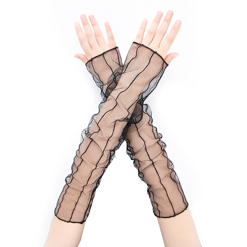 Stylish Long Black Fishnet Gloves Womens Fingerless Gloves Girls Dance Gothic Punk Rock Costume Fancy Gloves Fingerless Gloves DailyAlertDeals style 3 3 One Size 