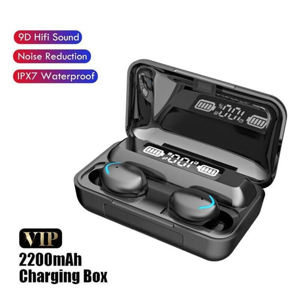 TWS Bluetooth Earphones 2200mAh Charging Box Wireless Headphone Fone Stereo Wireless Headset with Mic Sports Waterproof Earbuds headphones DailyAlertDeals D  