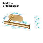 Punch-free Paper Towel Holder Stainless Steel Kitchen Under Cabinet Roll Rack Gold Black Bathroom Wall-mounted Tissue Hanger Facial Tissue Holders DailyAlertDeals golden  
