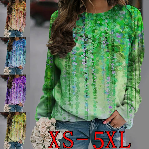 Women&#39;s Personality Liu Su Print Plus Size Pullover Top XS-5XL 0 DailyAlertDeals   