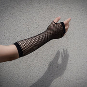 Stylish Long Black Fishnet Gloves Womens Fingerless Gloves Girls Dance Gothic Punk Rock Costume Fancy Gloves Fingerless Gloves DailyAlertDeals   