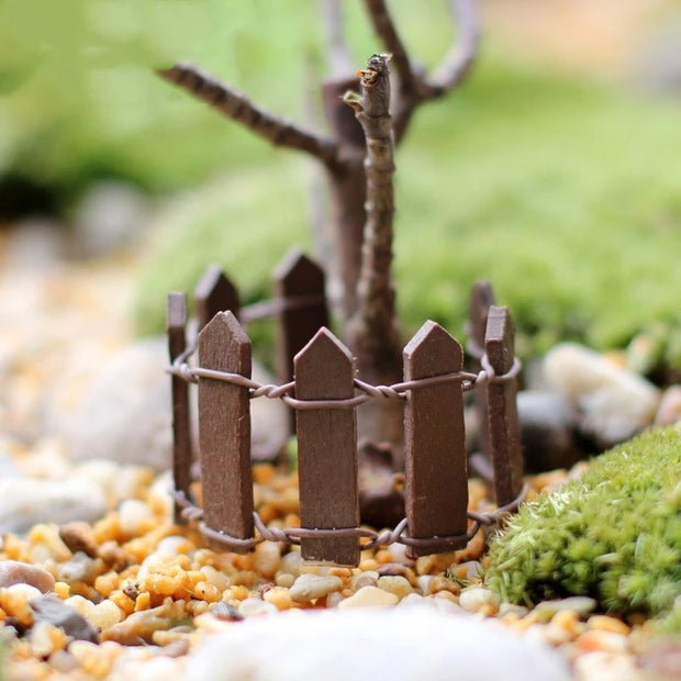 100*5cm/3cm Mini Wooden Fence DIY Miniature Fairy Garden Wood Barrier Dollhouse Showcase Craft Home Decoration Accessories Seasonal & Holiday Decorations DailyAlertDeals   