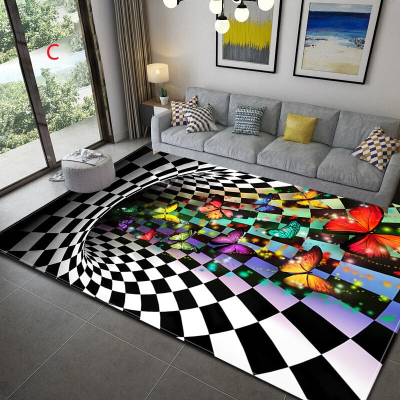 3D Vortex Illusion Carpet Entrance Door Floor Mat Abstract Geometric Optical Doormat Non-slip Floor Mat Living Room Decor Rug Carpets & Rugs DailyAlertDeals 7 50x80cm 20x31 inch 