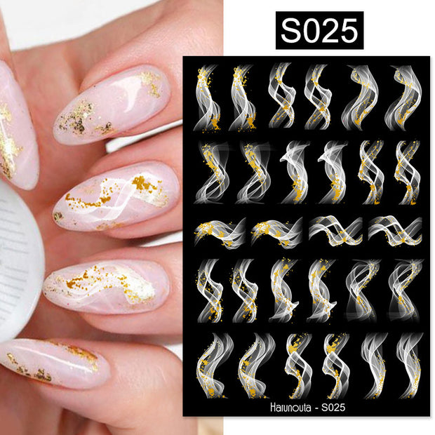 Harunouta Gold Leaf 3D Nail Stickers Spring Nail Design Adhesive Decals Trends Leaves Flowers Sliders for Nail Art Decoration 0 DailyAlertDeals S025  