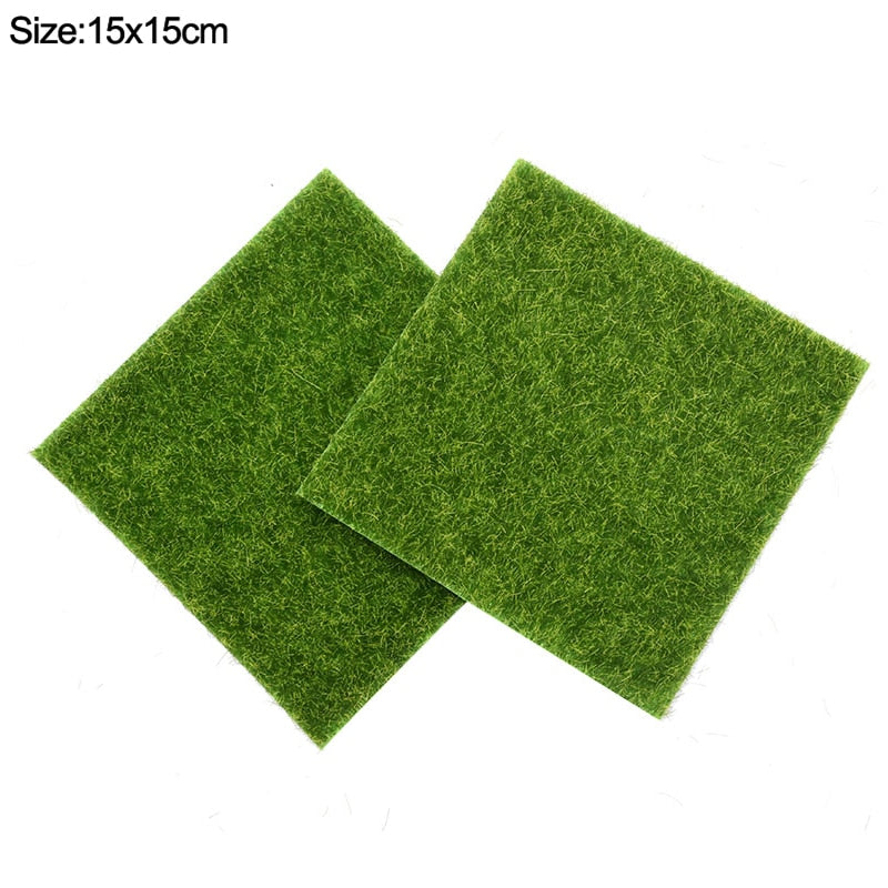 100*5cm/3cm Mini Wooden Fence DIY Miniature Fairy Garden Wood Barrier Dollhouse Showcase Craft Home Decoration Accessories Seasonal & Holiday Decorations DailyAlertDeals 2pcs 15cm grass mat  