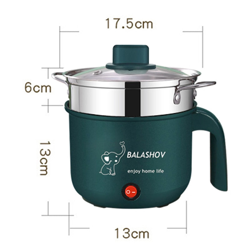 Electric Cooker Pot Mini Non-stick Cooking Machine Single/Double Layer Hot Pot Multifunction Electric Heater Pot for Home Mini Non-stick Cooking Machine DailyAlertDeals Double Layer United States EU