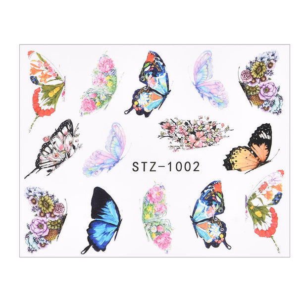 1Pcs Water Nail Decal and Sticker Flower Leaf Tree Green Simple Summer DIY Slider for Manicure Nail Art Watermark Manicure Decor Nail Sticker DailyAlertDeals TA626  