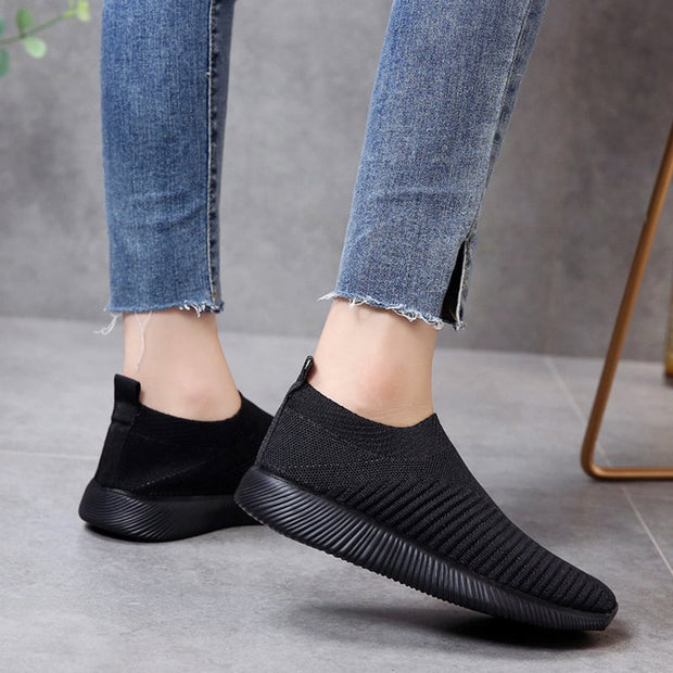 Rimocy Plus Size 46 Breathable Mesh Platform Sneakers Women Slip on Soft Ladies Casual Running Shoes Woman Knit Sock Shoes Flats  DailyAlertDeals   