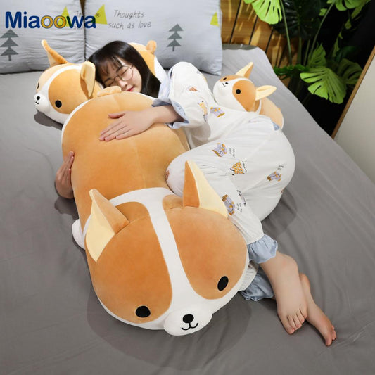 40-80cm Giant Size Cute Corgi Dog Plush Toys Stuffed Animal Puppy Dog Pillow Soft Lovely Doll Kawaii Christmas Gift for Kids soft plush toy DailyAlertDeals   