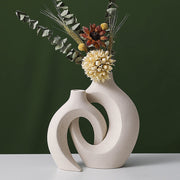 Nordic Table top Decorative Ceramic Vases Interlock Flower Vase Pottery Decor Living Room Home Decoration Flower vases DailyAlertDeals   