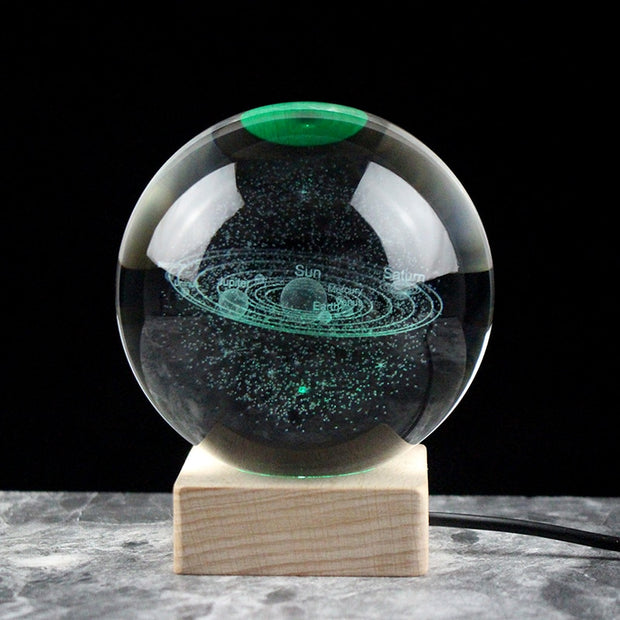 Newfashioned 3D Crystsal Solar System Ball Laser Engraved Planets Glass Sphere Cosmic Model Globe Home Decoration Astronomy Gift 0 DailyAlertDeals 60mm 2 Wood LED base 