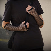 Stylish Long Black Fishnet Gloves Womens Fingerless Gloves Girls Dance Gothic Punk Rock Costume Fancy Gloves Fingerless Gloves DailyAlertDeals   