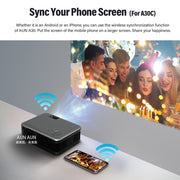 AUN MINI Projector Smart TV WIFI Portable Home Theater Cinema Battery Sync Phone Beamer LED Projectors for 4k Movie A30 Series 0 DailyAlertDeals   