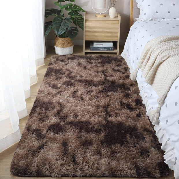 Warm carpet bedroom Soft Plush floor Carpets Rugs for home living room girl room plush blanket under the bed Carpets & Rugs DailyAlertDeals 100cmx200cm Tie dyeing of coffee 