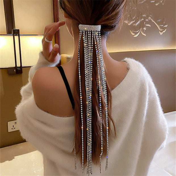 FYUAN Shine Full Rhinestone Hairpins for Women Bijoux Long Tassel Crystal 0 DailyAlertDeals   