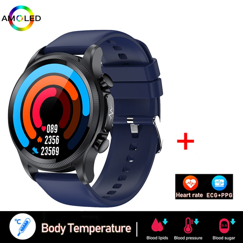 New ECG+PPG Smart Watch Men and Women with Health Fitness Tracker monitoring Sport Smartwatch ECG+PPG Smart Watch DailyAlertDeals blue  